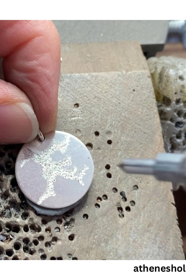 hand engraved silver pendant