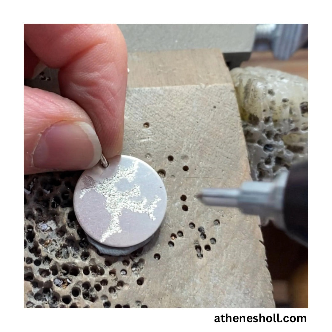 hand engraved silver pendant