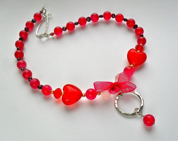 Red Love Heart Statement Necklace