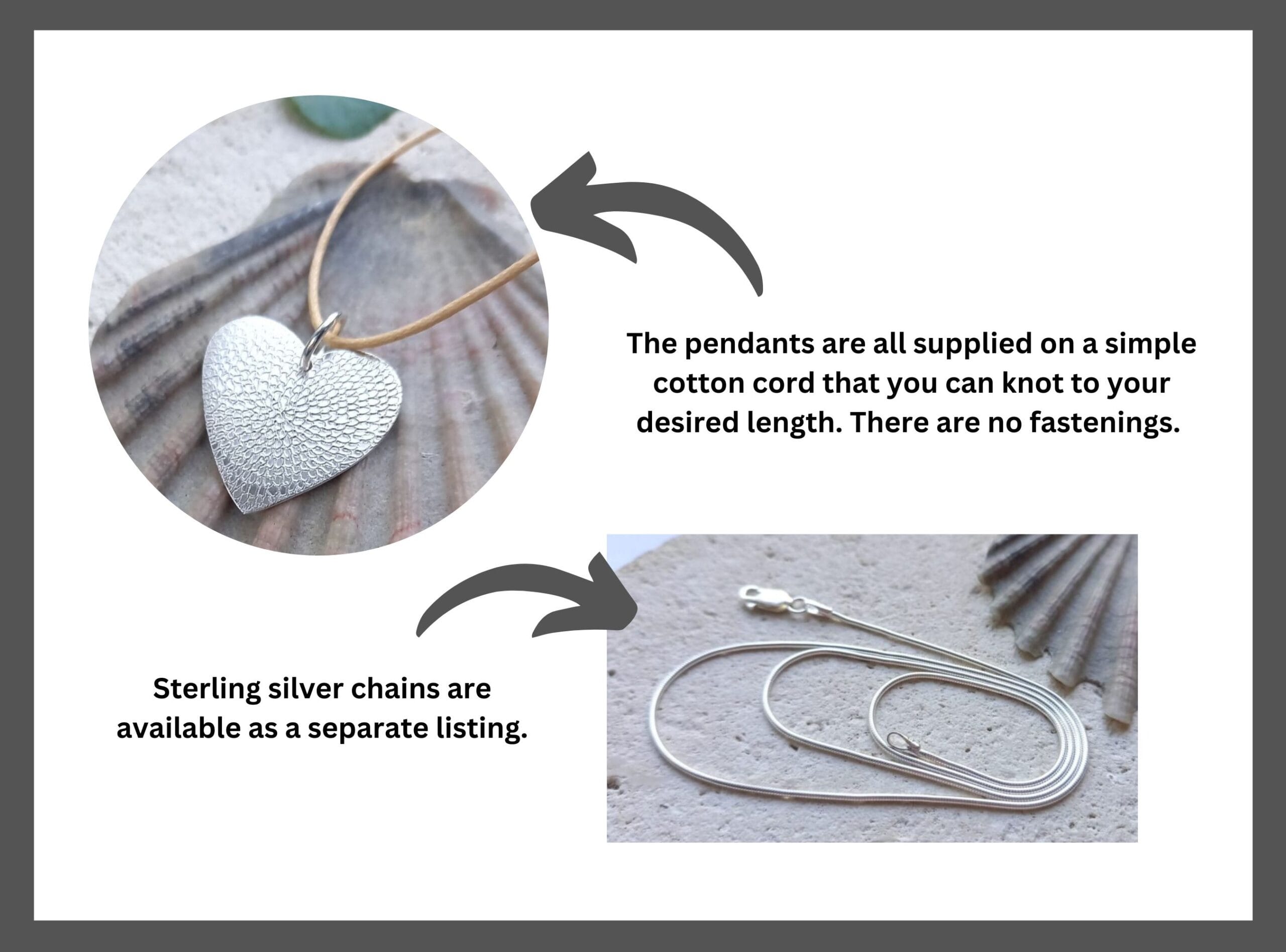 Recycled Silver Chrysanthemum Disc Pendant - Image 5