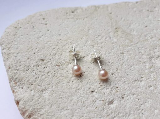 Dainty Top Notch Pastel Pink Pearl Studs