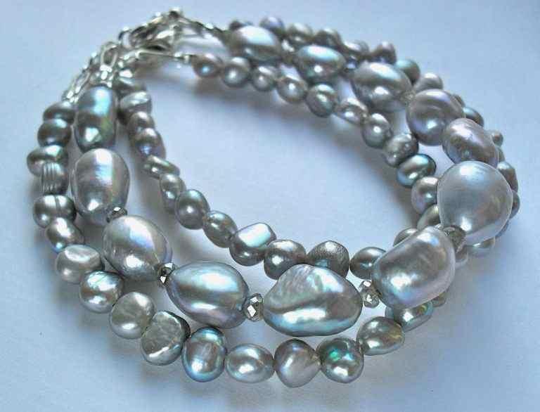 Grey Freshwater Pearl Bridal Bracelets