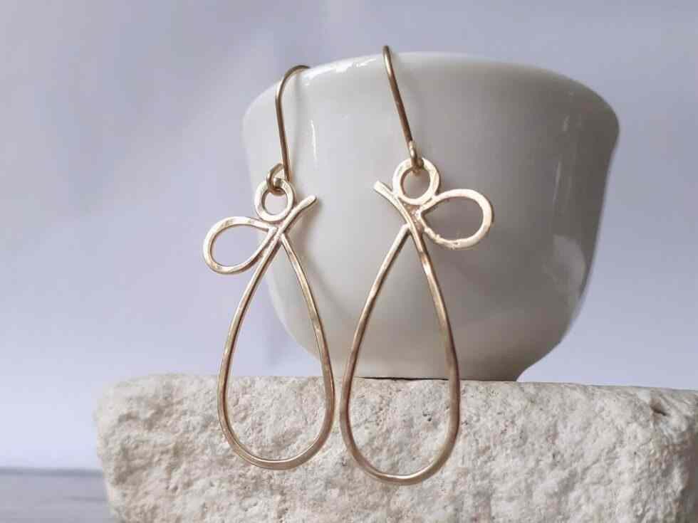 9ct Gold and Raw Diamond Hook Earrings