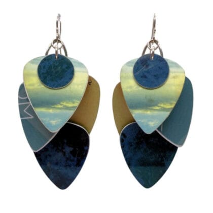 Autumn Skies Recycled Plectrum Earrings