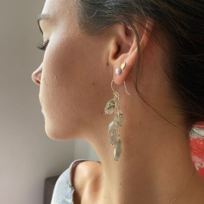 Athene Sholl waterfall earrings moonstone and recycled silver